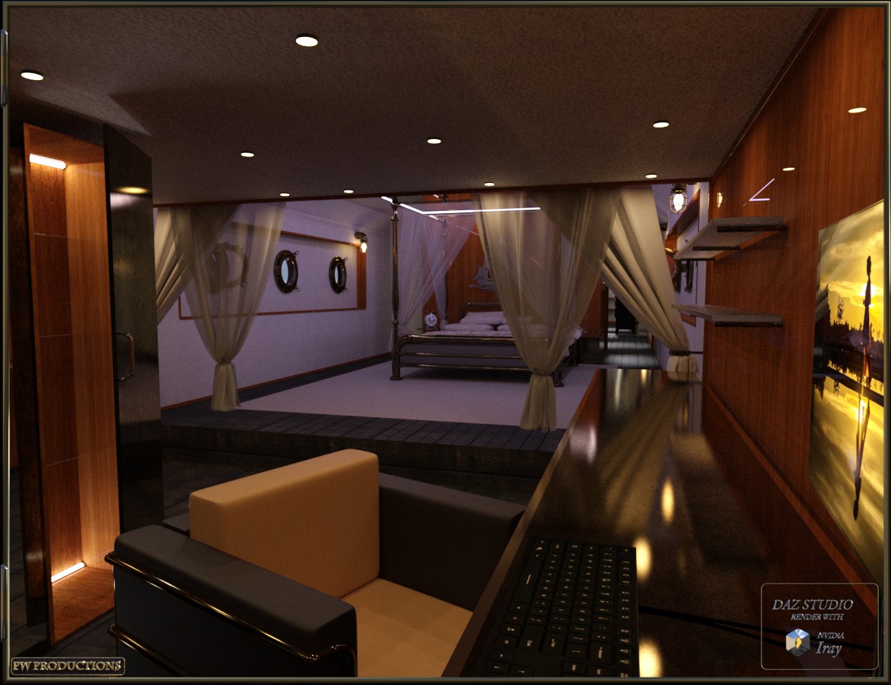 PW Luxurious House Boat PW Luxurious House Boat by: PW Productions, 3D Models by Daz 3D