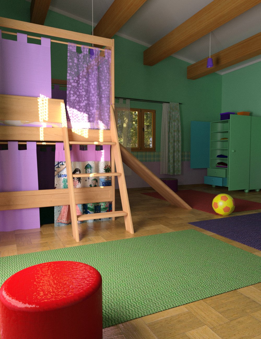 dForce Play Bedroom dForce Play Bedroom by: dobit, 3D Models by Daz 3D
