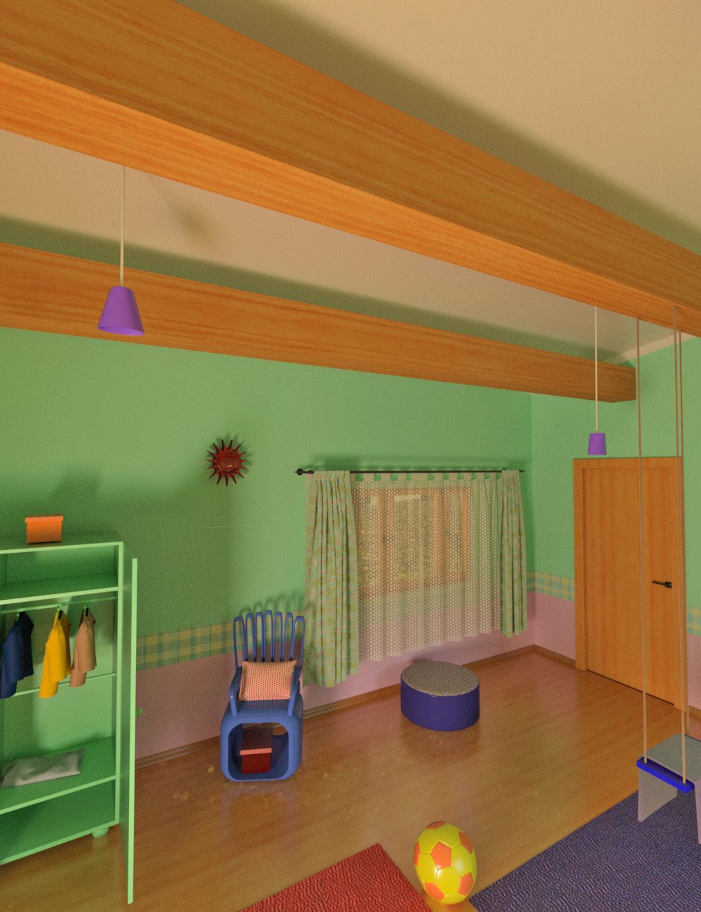 dForce Play Bedroom by: dobit, 3D Models by Daz 3D