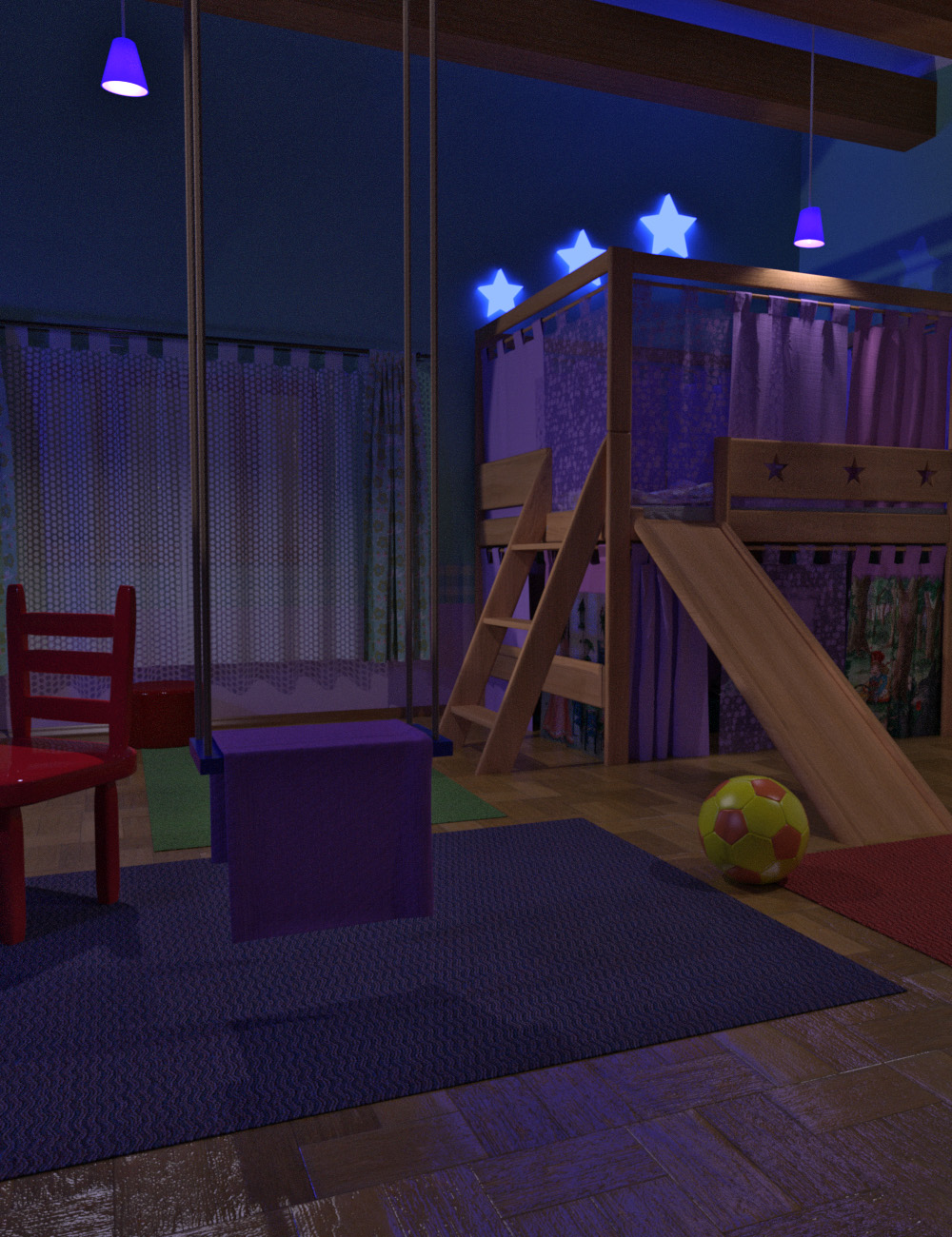 dForce Play Bedroom dForce Play Bedroom by: dobit, 3D Models by Daz 3D