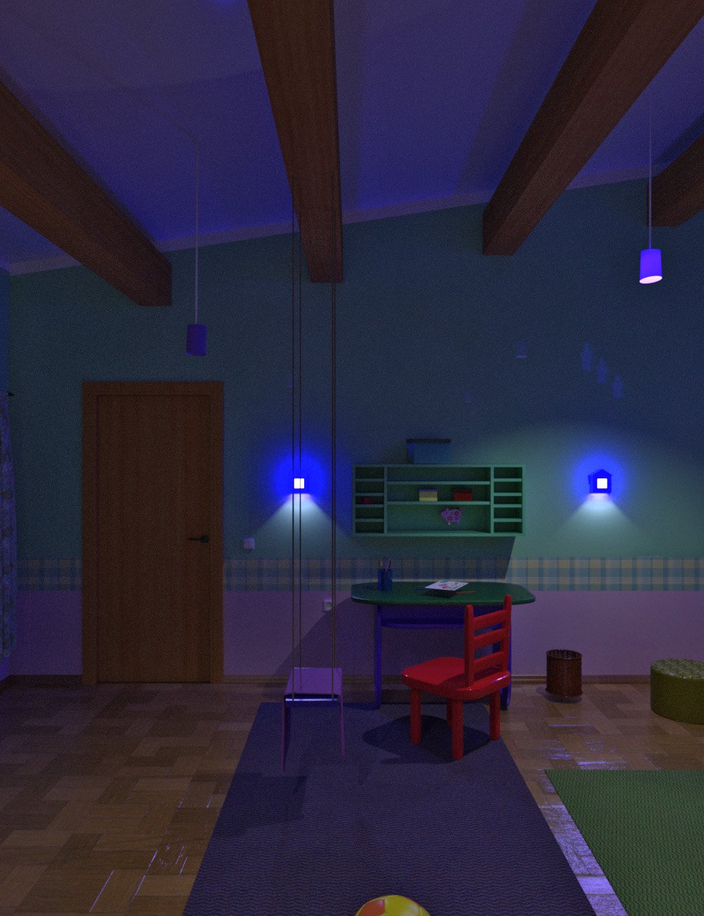 dForce Play Bedroom dForce Play Bedroom by: dobit, 3D Models by Daz 3D