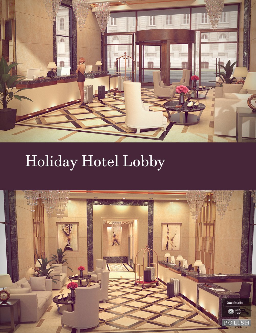 Holiday Hotel Lobby by: Polish, 3D Models by Daz 3D
