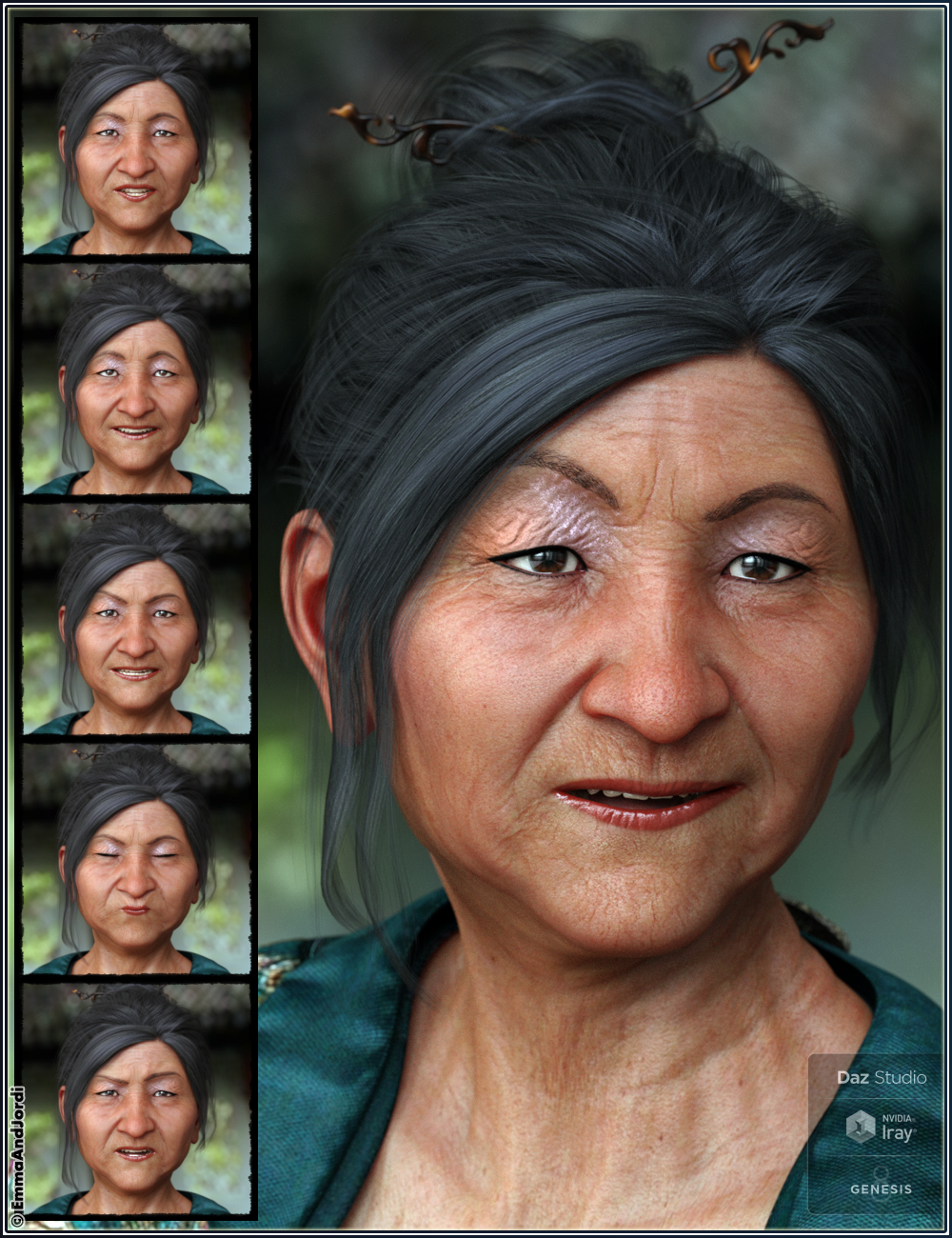 Mixable Expressions for Mrs Chow 8 and Genesis 8 Female(s) by: , 3D Models by Daz 3D