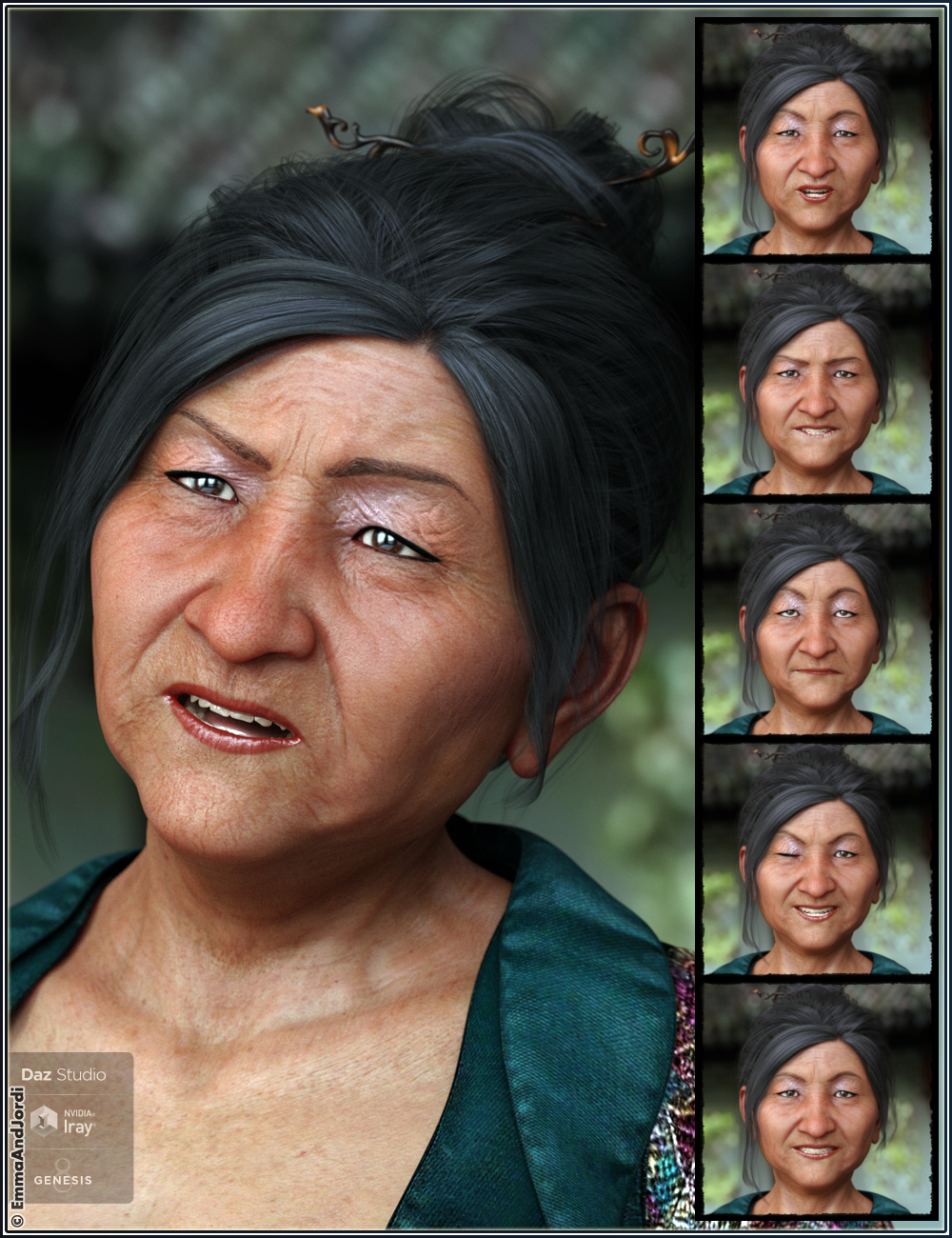 Mixable Expressions for Mrs Chow 8 and Genesis 8 Female(s) by: , 3D Models by Daz 3D