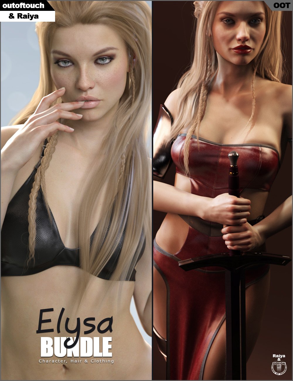 Elysa Character, Hair & Clothing Bundle by: outoftouchRaiya, 3D Models by Daz 3D