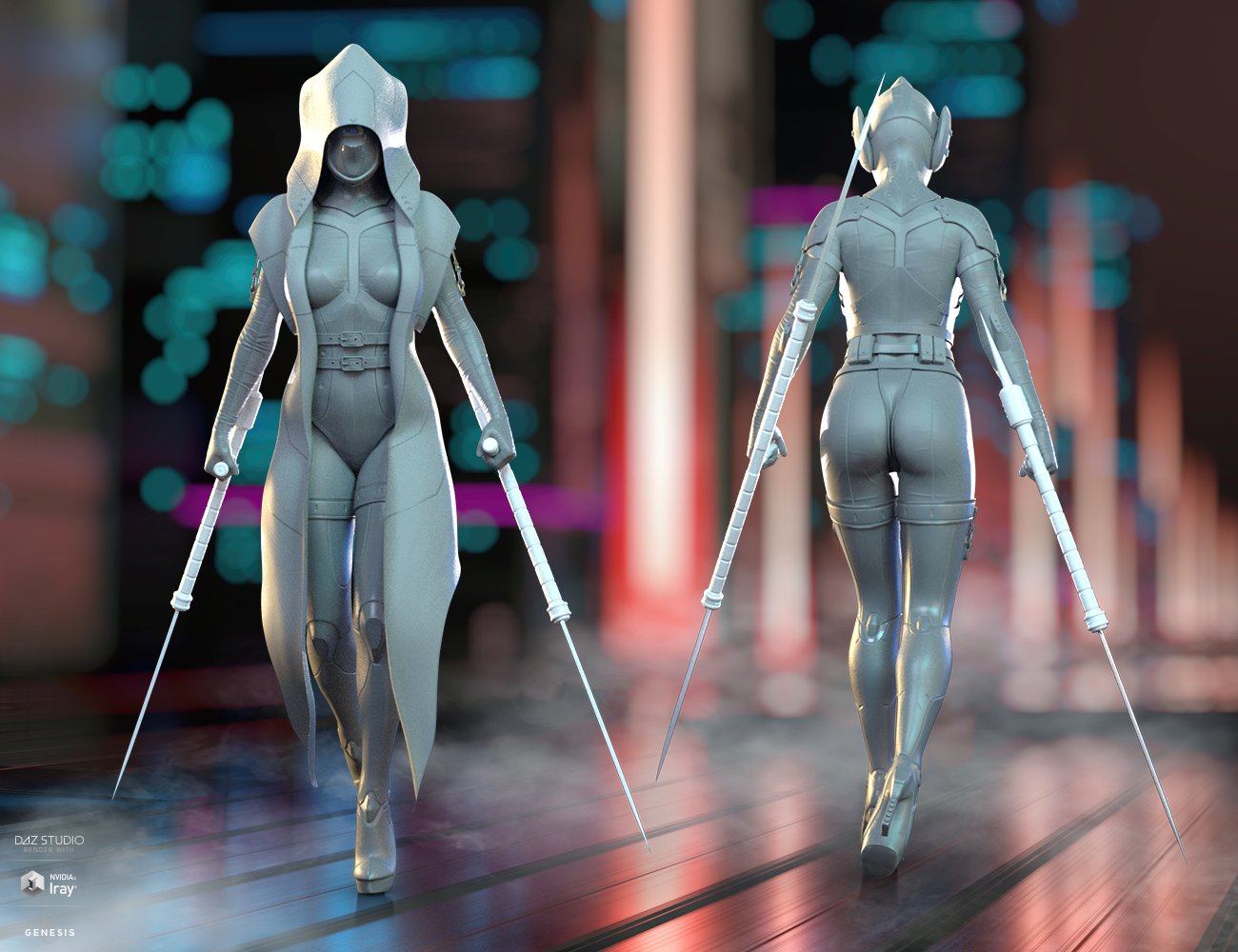 dForce Void Suit-X Outfit and Weapons for Genesis 8 Female(s) by: HM, 3D Models by Daz 3D