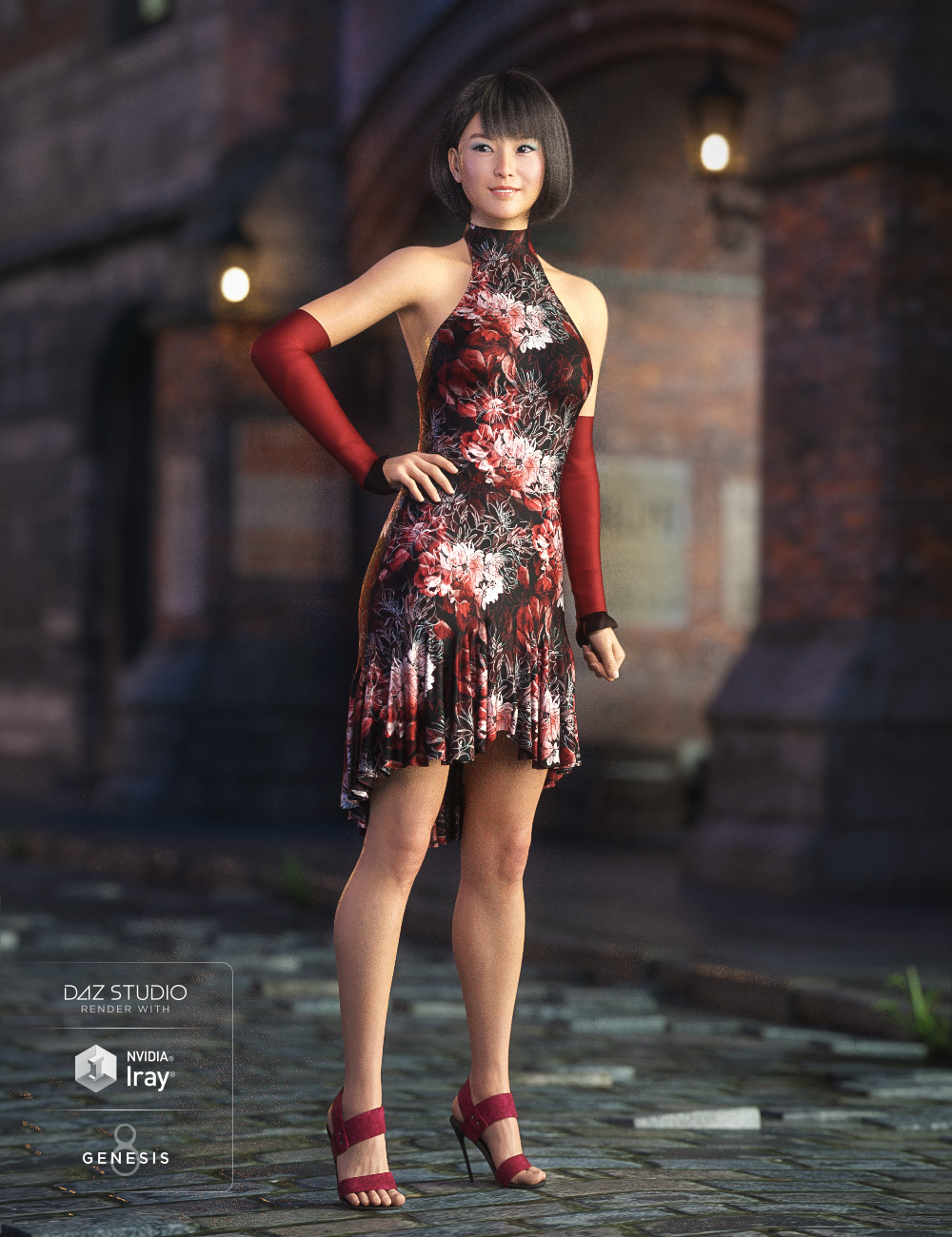 dForce Fitted Drop Waist: Dressy by: Moonscape GraphicsSade, 3D Models by Daz 3D