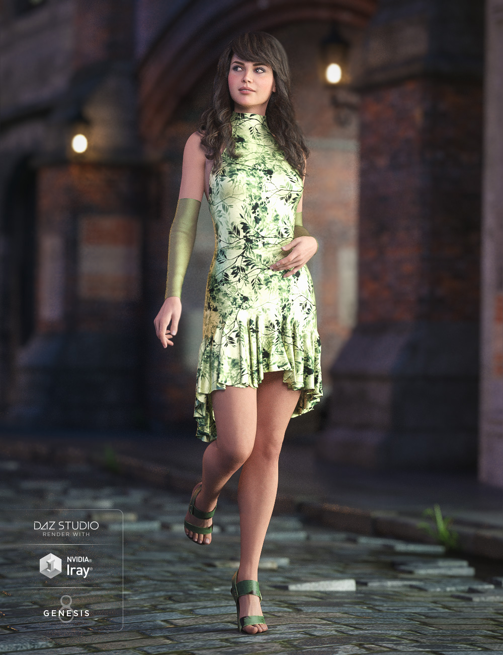 dForce Fitted Drop Waist: Dressy by: Moonscape GraphicsSade, 3D Models by Daz 3D