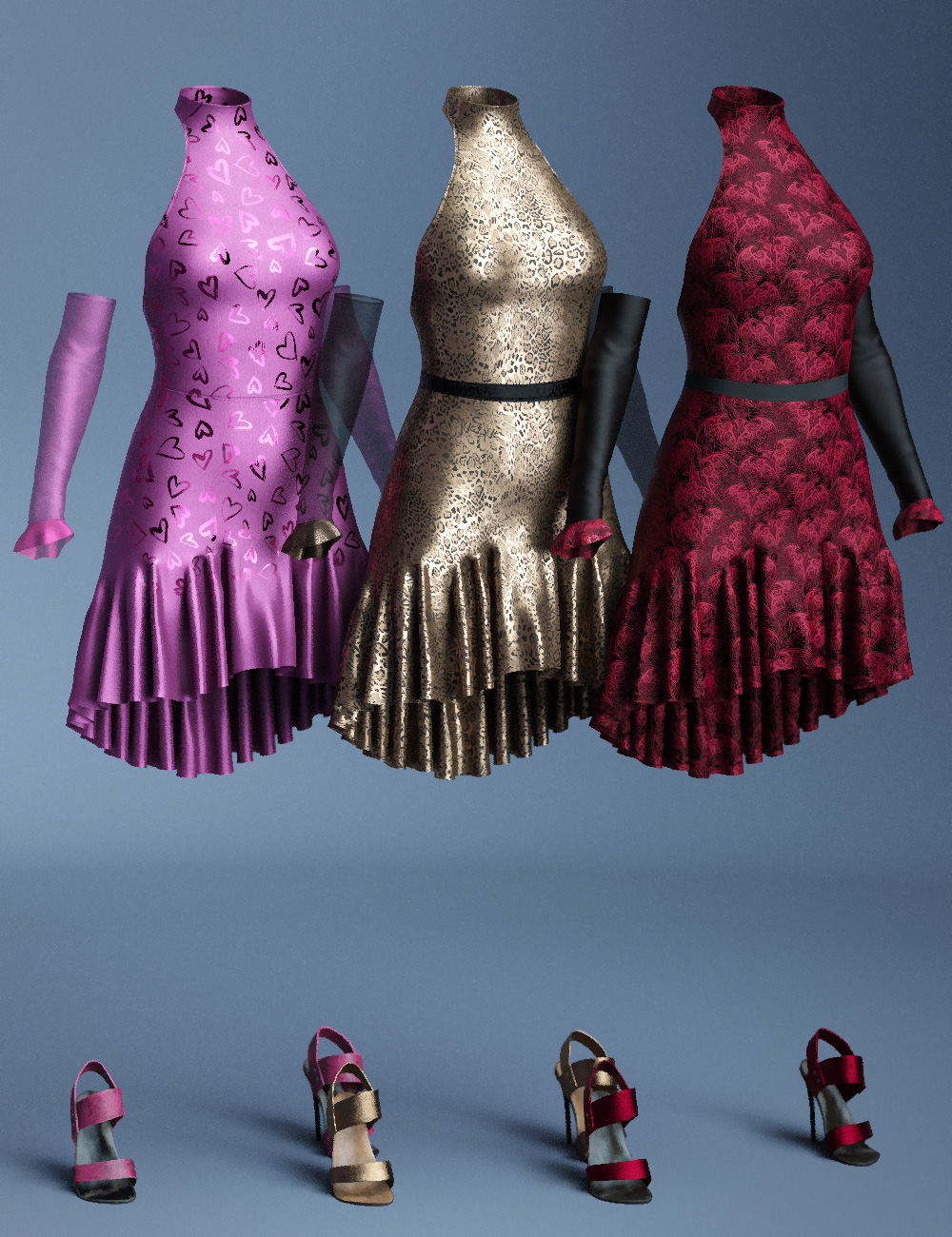 dForce Fitted Drop Waist: Dressy dForce Fitted Drop Waist: Dressy by: Moonscape GraphicsSade, 3D Models by Daz 3D