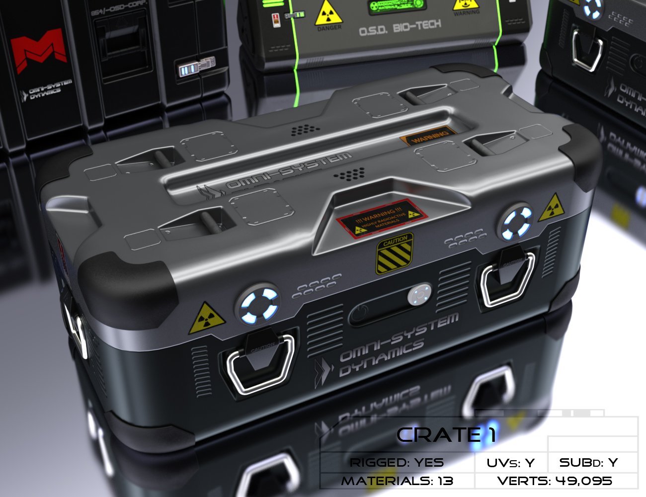 Wicked Sci-Fi Crates by: Wicked Creations, 3D Models by Daz 3D