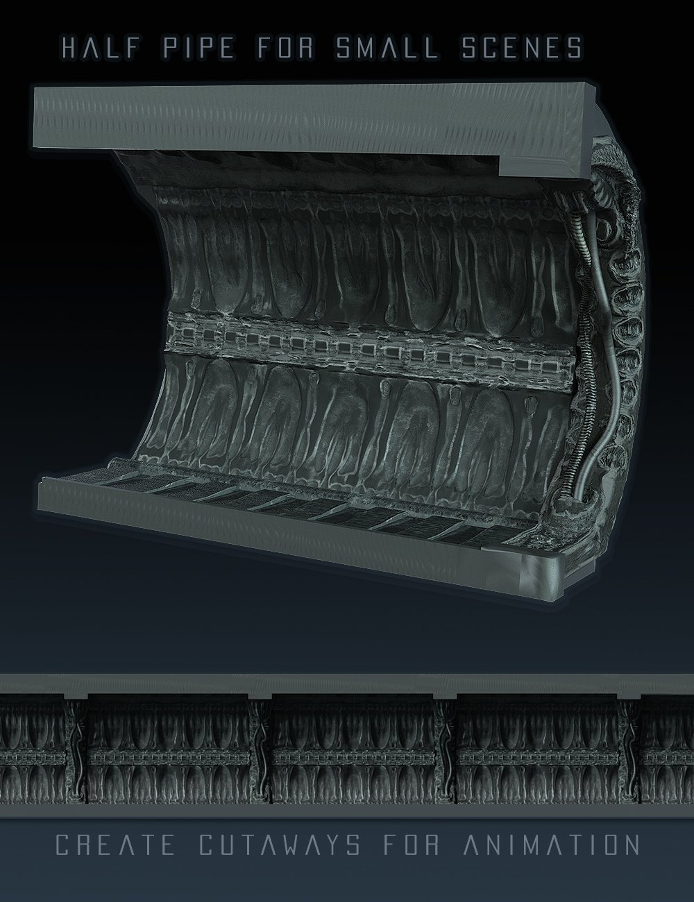 Alien Corridor Kit by: The AntFarm, 3D Models by Daz 3D