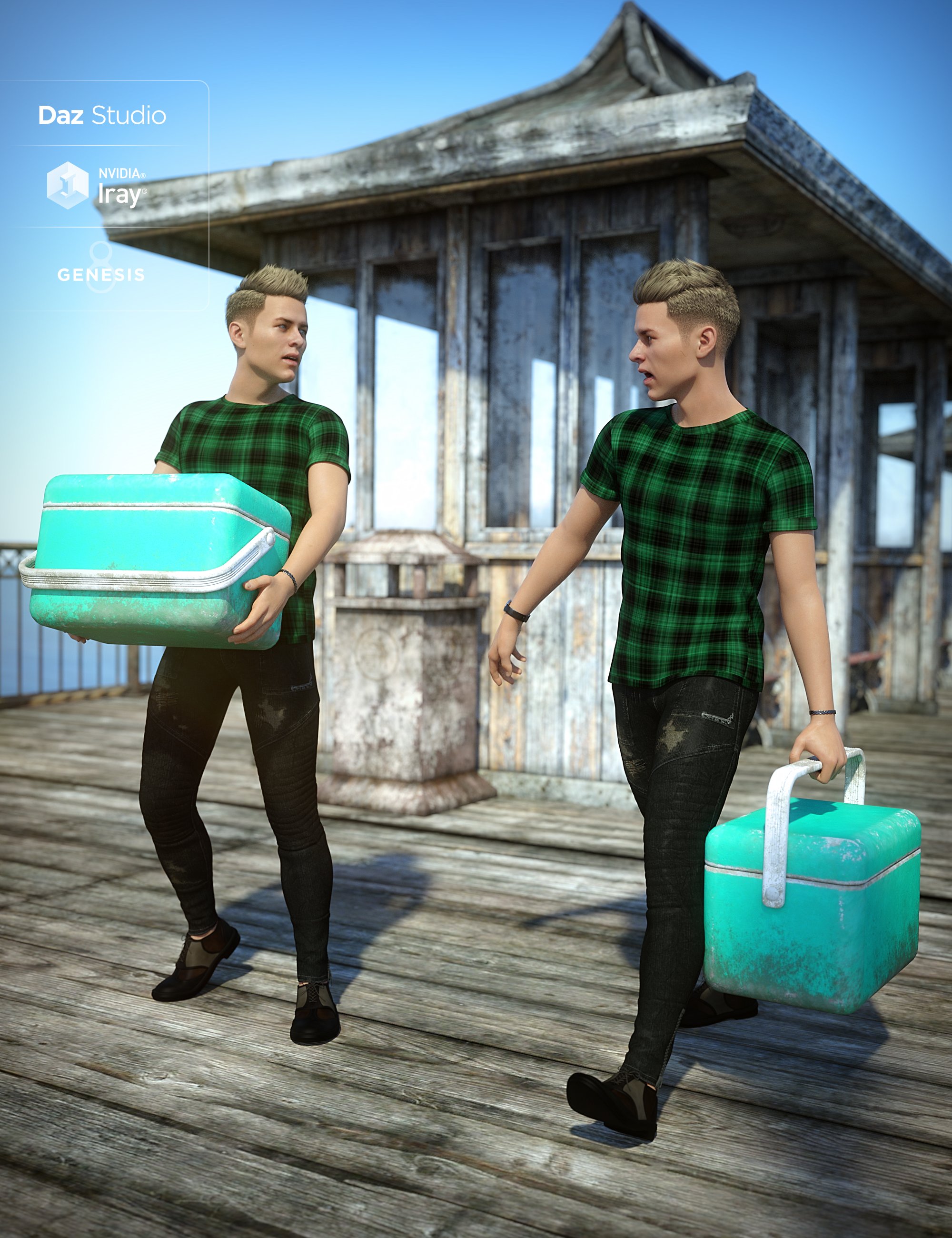 End of the Pier Poses for Genesis 8 Male by: Predatron, 3D Models by Daz 3D