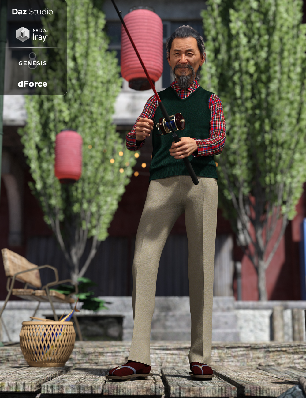 Sweater Vest Outfit Textures (Genesis 8 Male) by: Anna Benjamin, 3D Models by Daz 3D