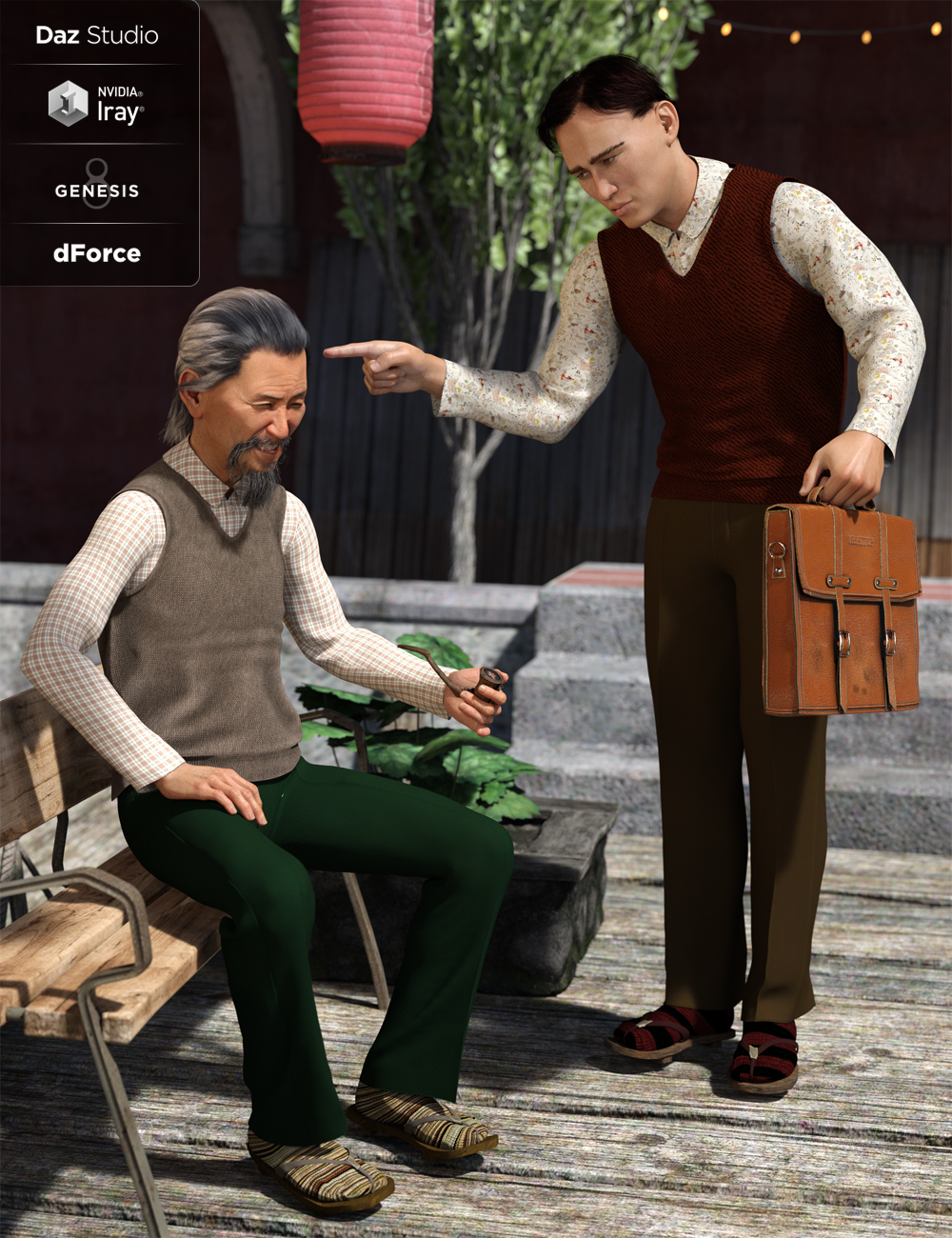 Sweater Vest Outfit Textures (Genesis 8 Male) by: Anna Benjamin, 3D Models by Daz 3D