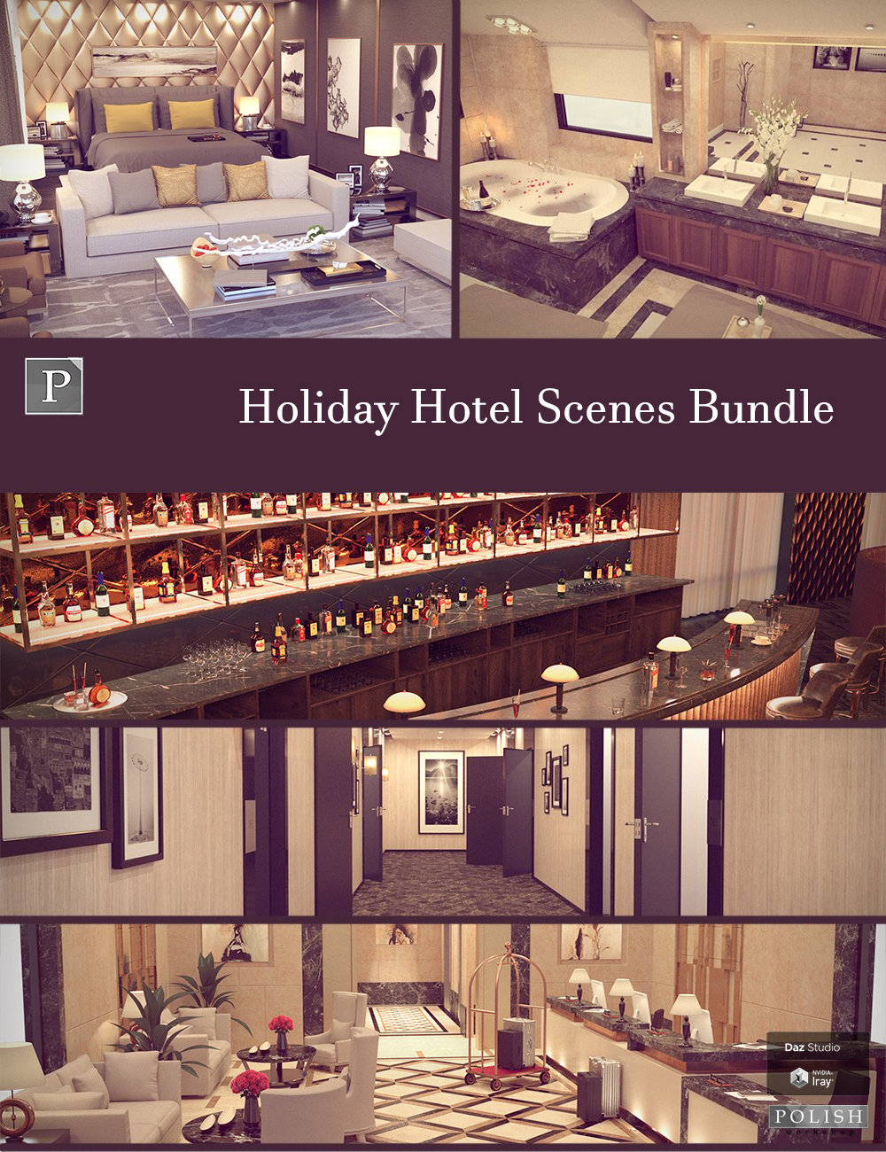 Holiday Hotel Scenes Bundle by: Polish, 3D Models by Daz 3D