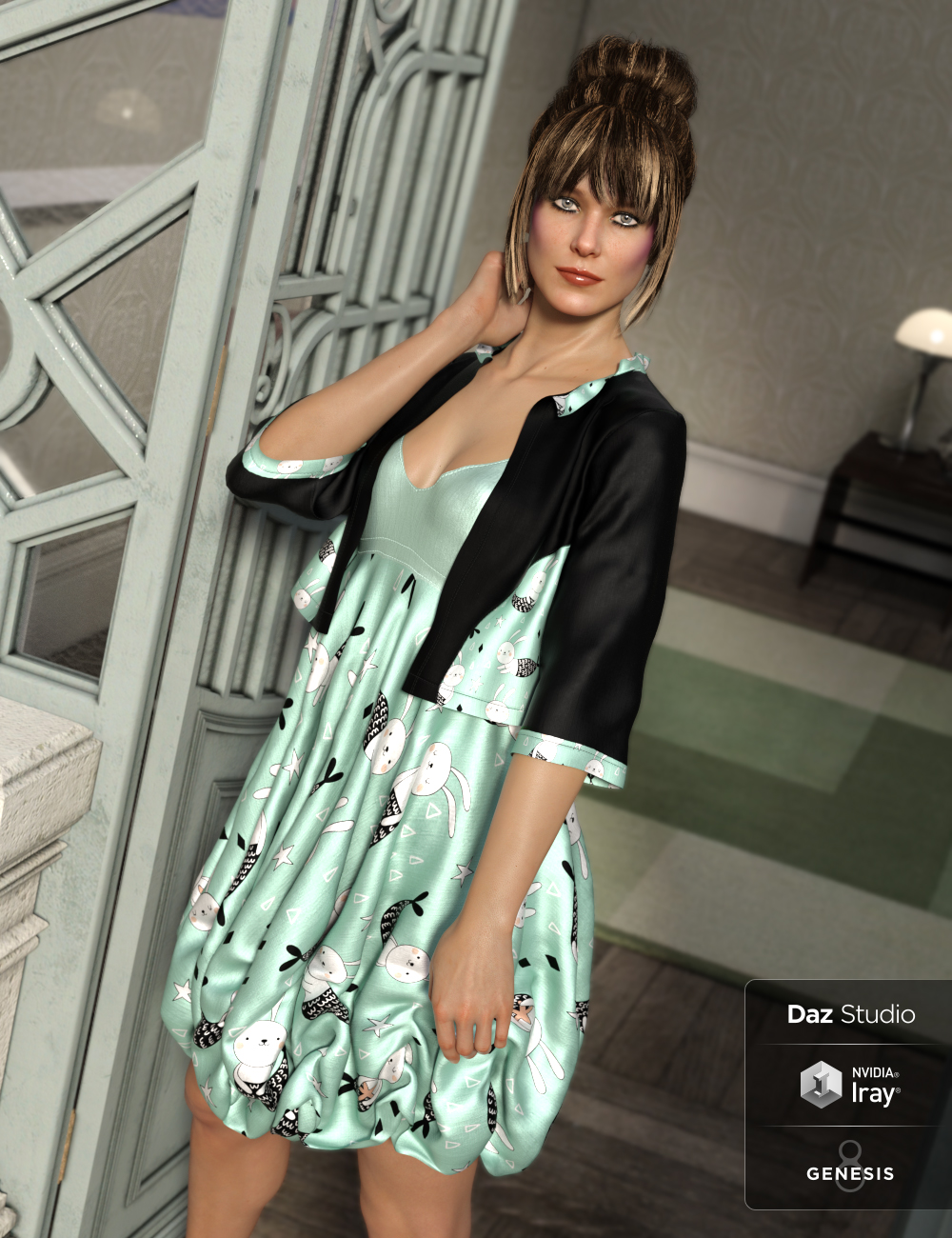 dForce Boho Layers Bubble Dress Sophisticated by: Moonscape GraphicsSade, 3D Models by Daz 3D