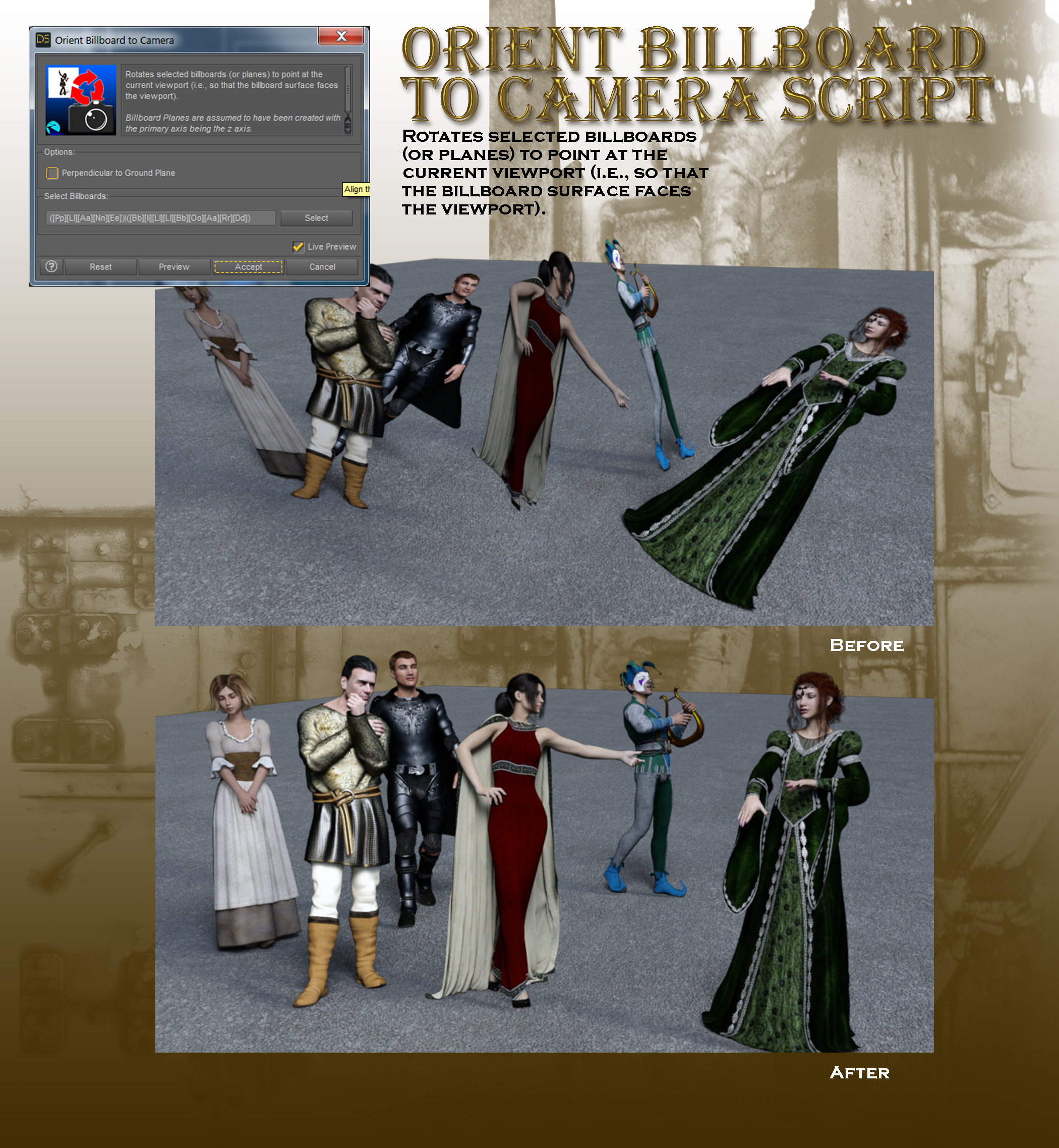 Now-Crowd Billboards - Court Life by: RiverSoft Art, 3D Models by Daz 3D