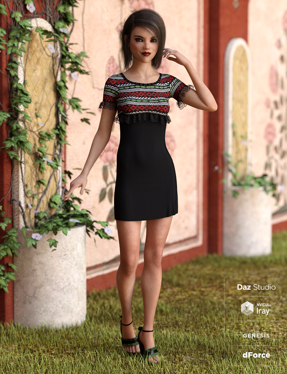 dForce Ruffle Knit Outfit Textures by: Moonscape GraphicsSade, 3D Models by Daz 3D