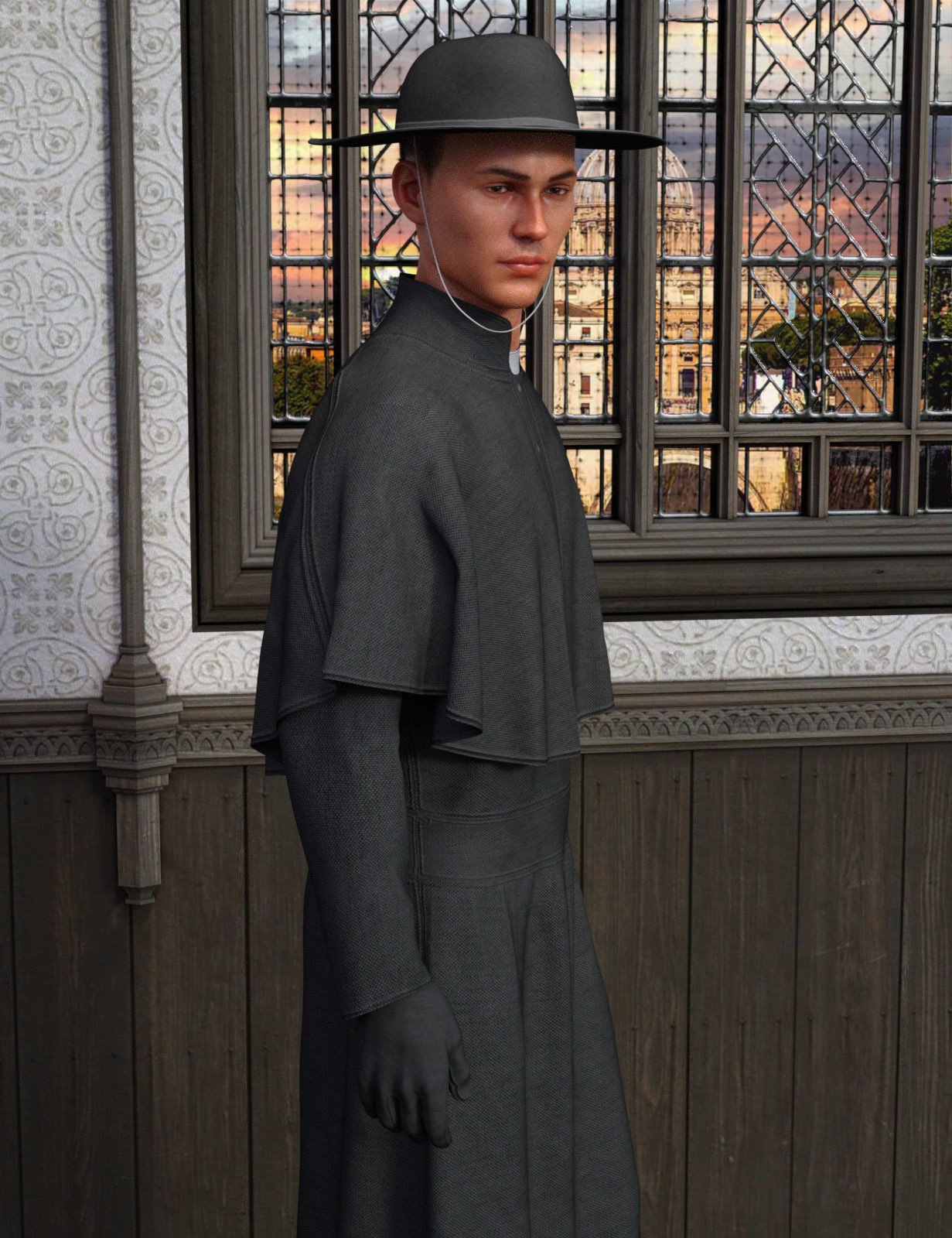 dForce Inquisitor Robe for Genesis 8 Male(s) by: Oskarsson, 3D Models by Daz 3D
