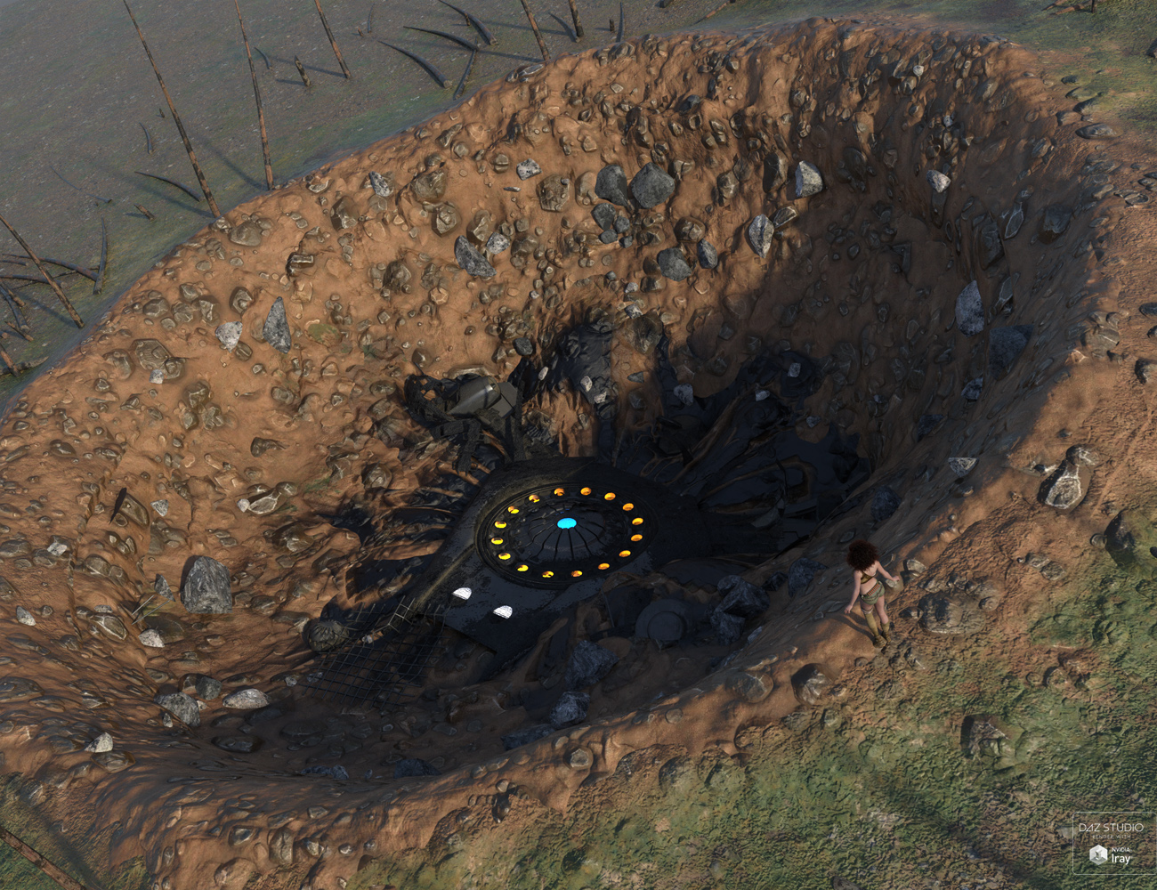 Meteor and Ship Crash Site by: ForbiddenWhispersDavid Brinnen, 3D Models by Daz 3D