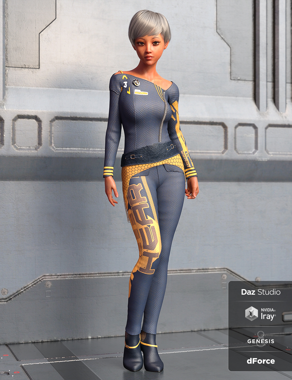 dForce Chief Officer Outfit Textures by: Sade3D-GHDesign, 3D Models by Daz 3D