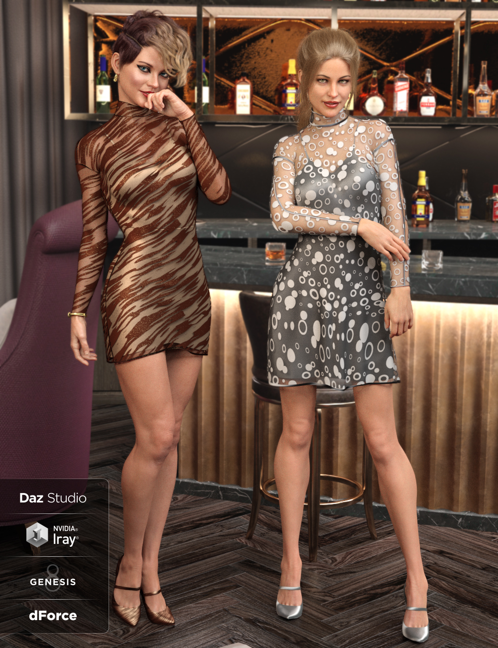dForce Lacey Dress for Genesis 8 Female(s) by: PoisenedLily, 3D Models by Daz 3D