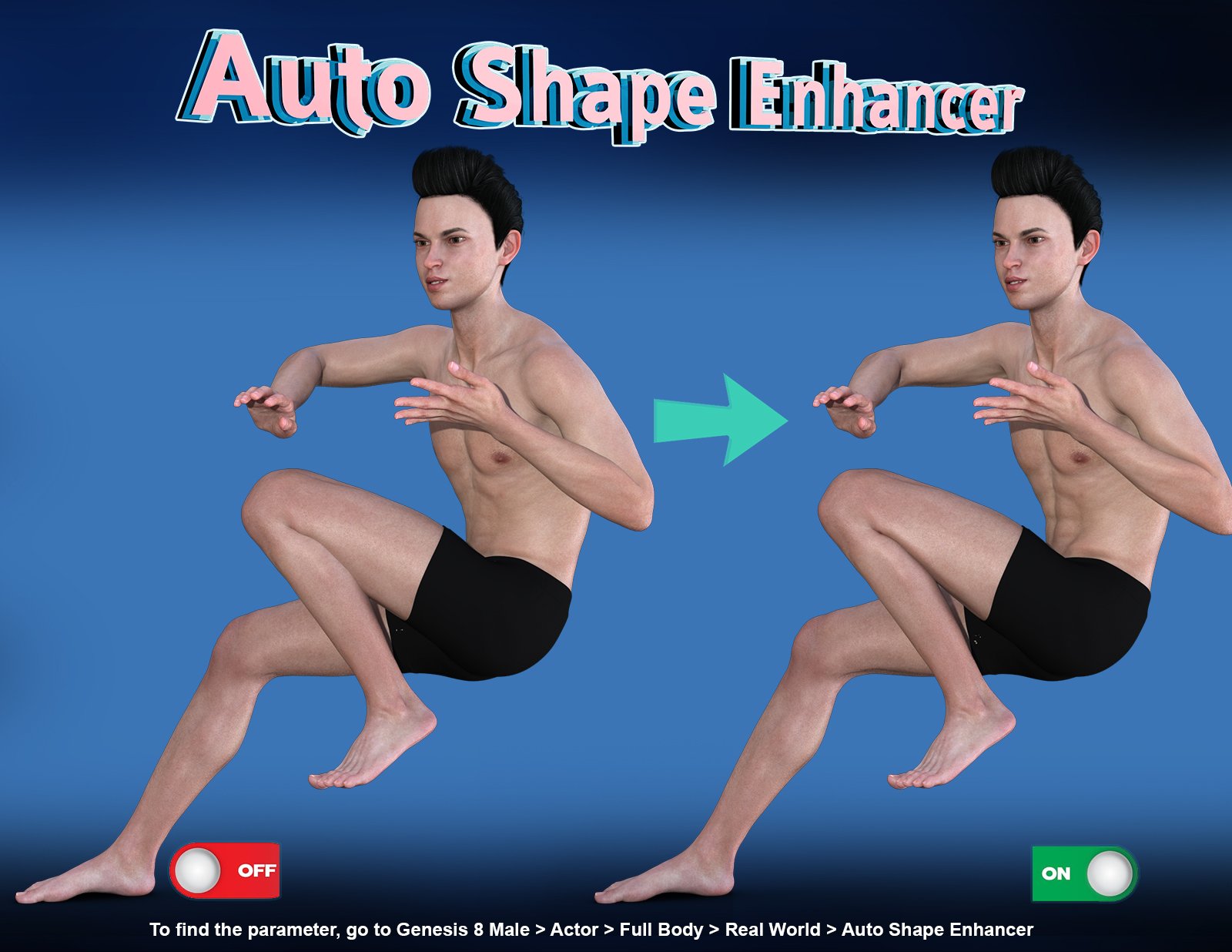 Auto Shape Enhancer for Genesis 8 Male by: D.Master, 3D Models by Daz 3D