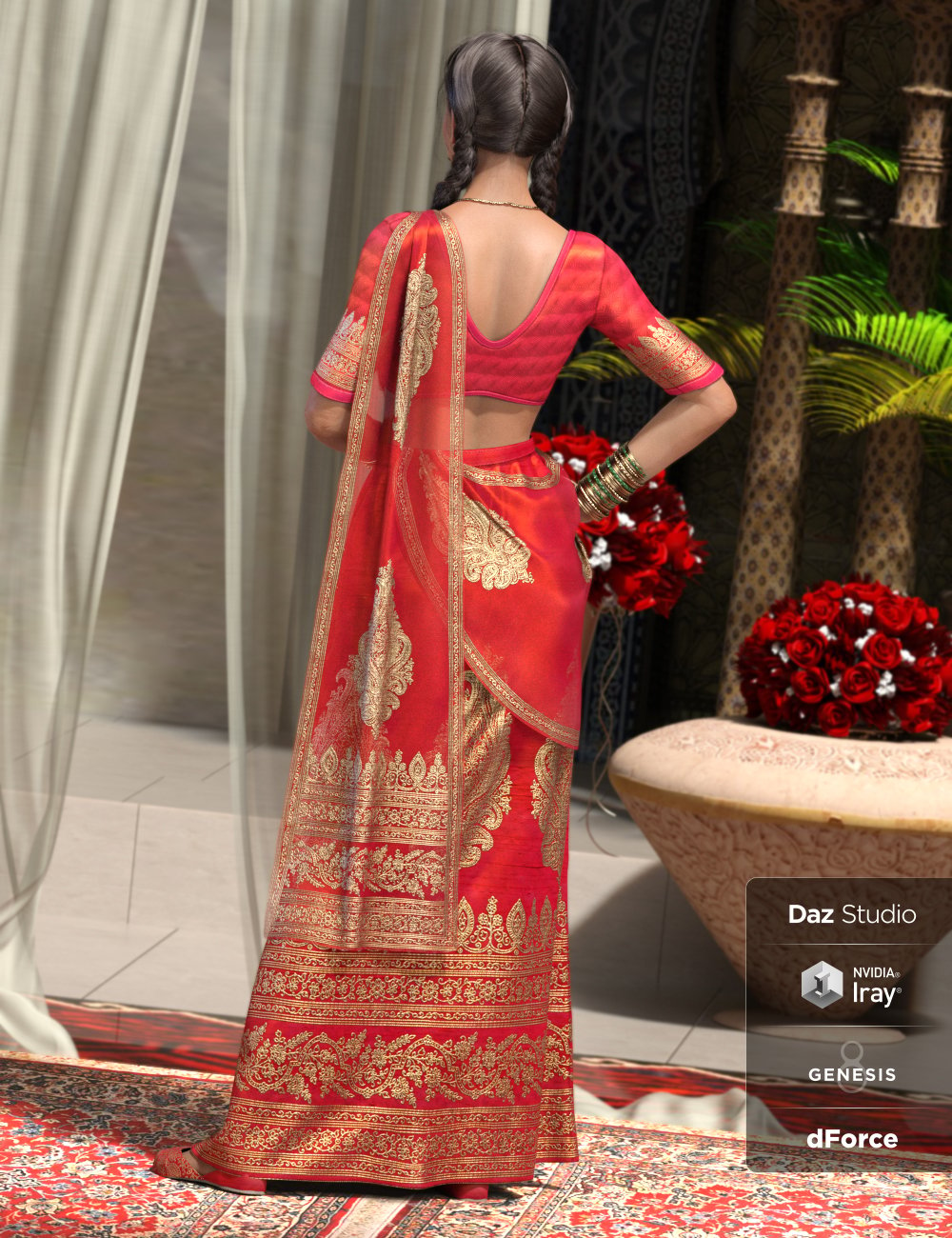 dForce Bollywood Bride for Genesis 8 Female(s) by: ArienNikisatez, 3D Models by Daz 3D
