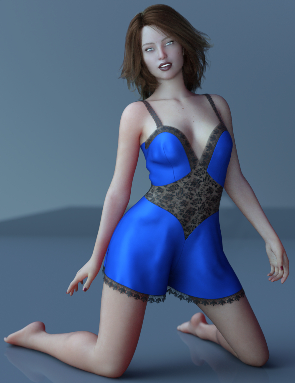 dForce Lace Teddy for Genesis 8 Female(s) by: Leviathan, 3D Models by Daz 3D