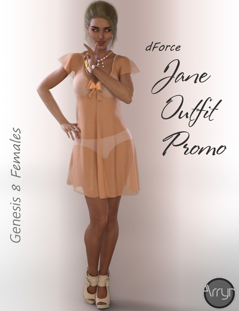 dForce Jane Outfit for Genesis 8 Female(s) by: ArrynOnnel, 3D Models by Daz 3D