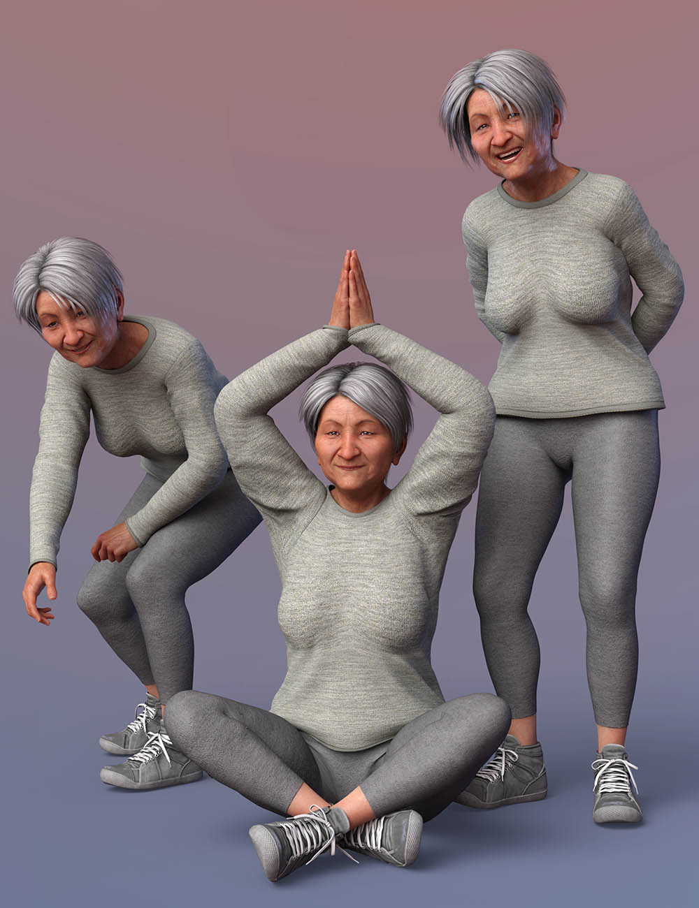CDI Active Poses and Expressions for Mrs Chow 8 and Genesis 8 Female by: Capsces Digital Ink, 3D Models by Daz 3D