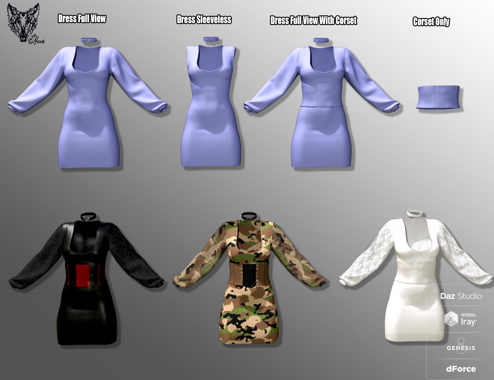 ZK dForce Giel Outfit by: ZKuro, 3D Models by Daz 3D