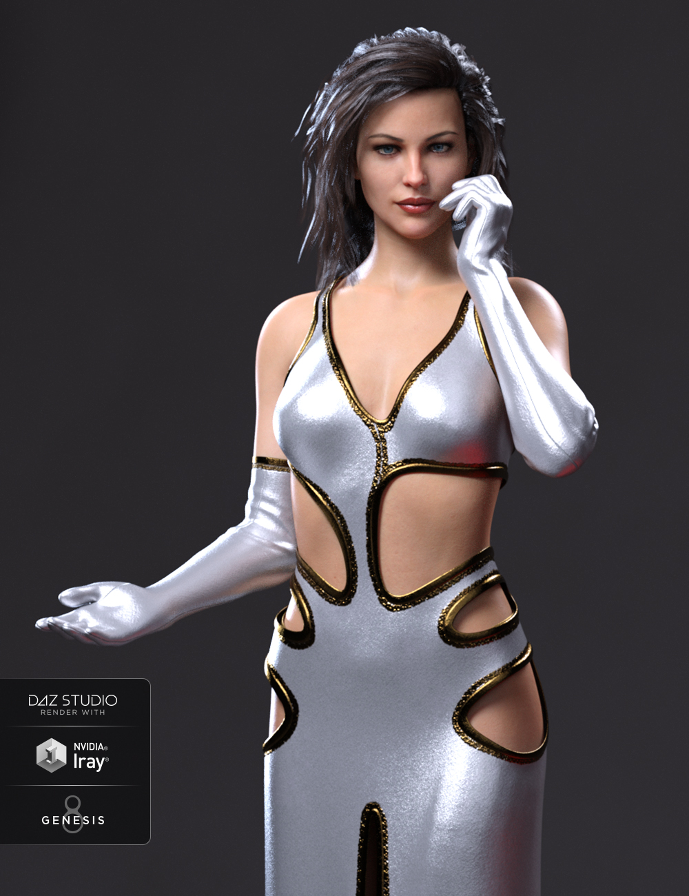 dForce Starlet Dress for Genesis 8 Female(s) by: GolaM, 3D Models by Daz 3D