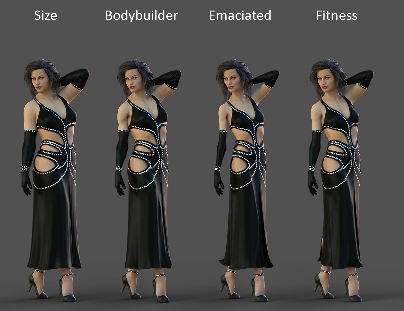 dForce Starlet Dress for Genesis 8 Female(s) by: GolaM, 3D Models by Daz 3D