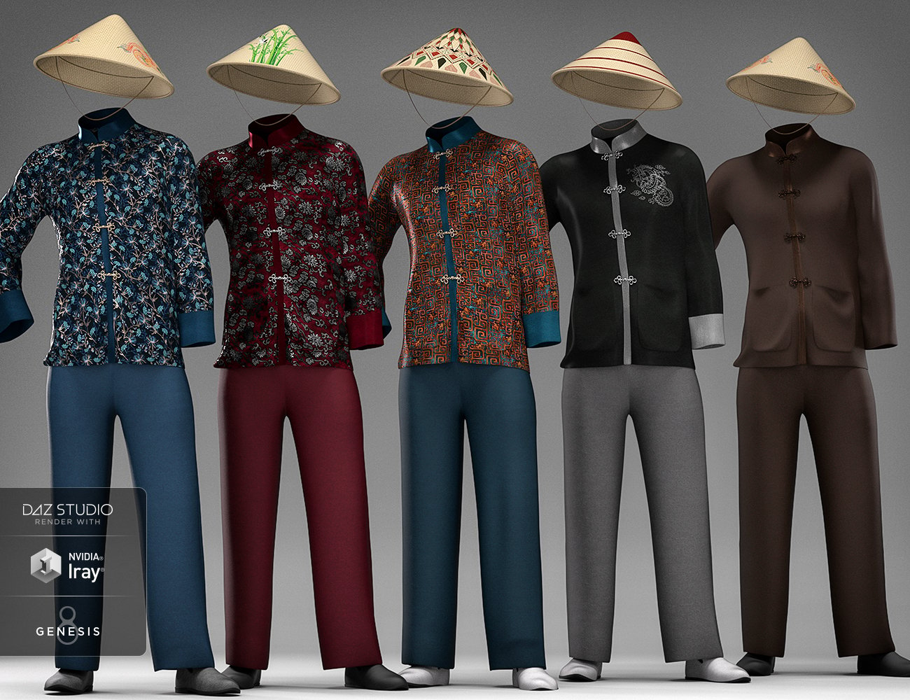 dForce Traditional Male Outfit Textures by: OziChick, 3D Models by Daz 3D