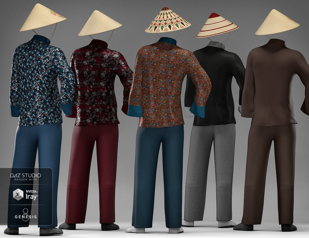 dForce Traditional Male Outfit Textures by: OziChick, 3D Models by Daz 3D