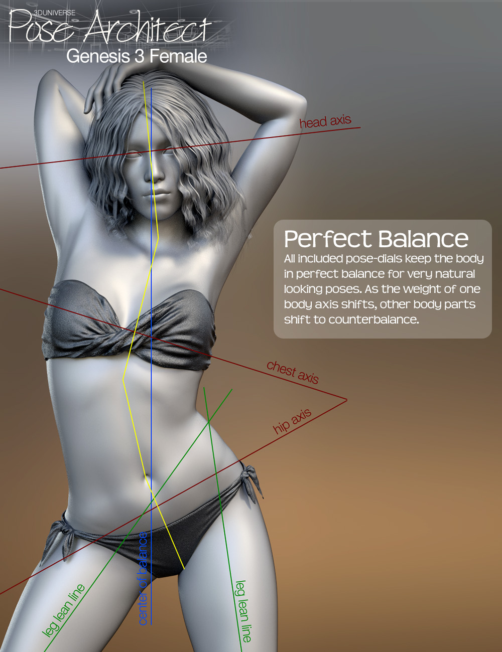 Pose Architect for Genesis 3 Female(s) by: 3D Universe, 3D Models by Daz 3D