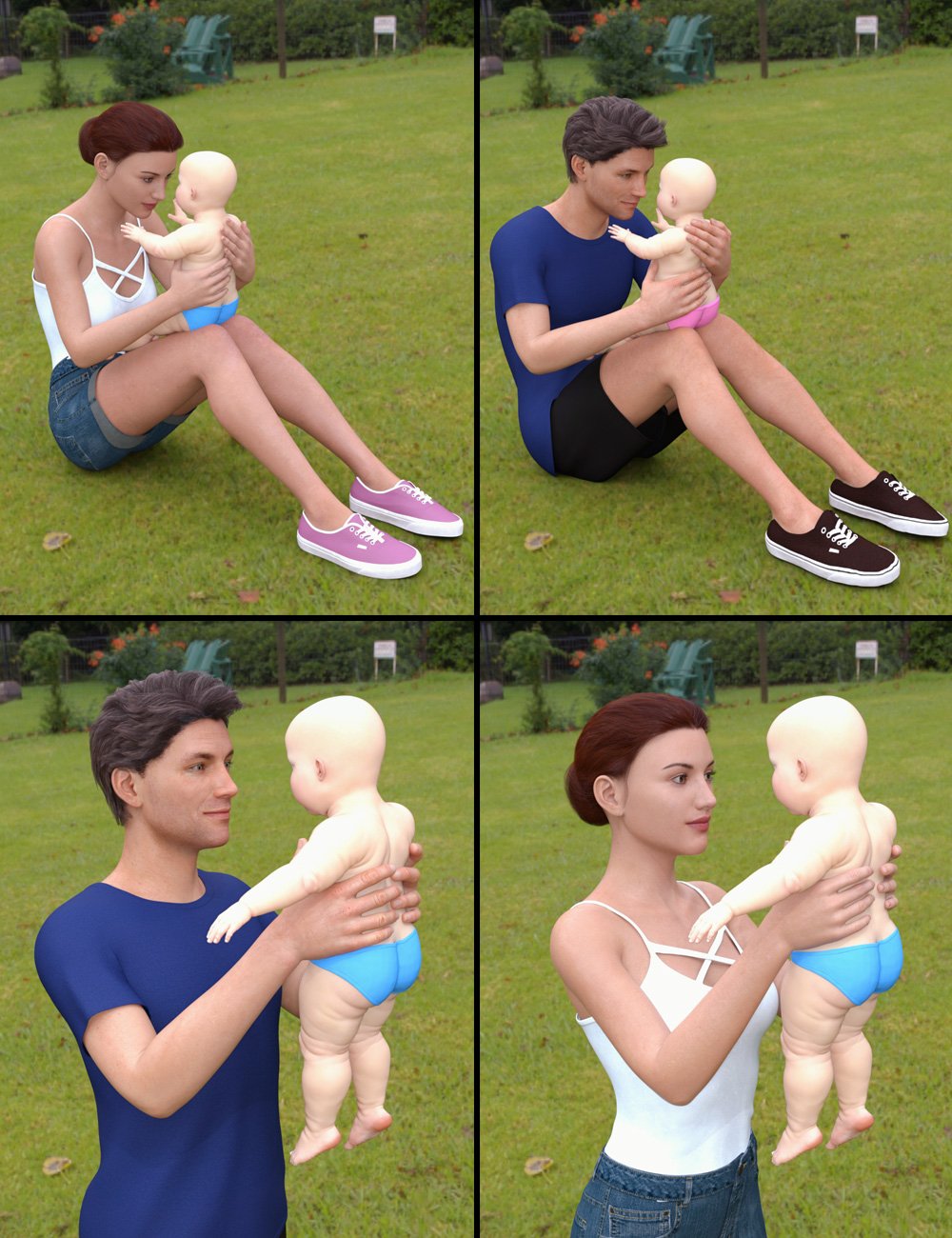 Family Poses for Caryn and Tobyn with Genesis 8 Family Poses for Caryn and Tobyn with Genesis 8 by: Leo Lee, 3D Models by Daz 3D