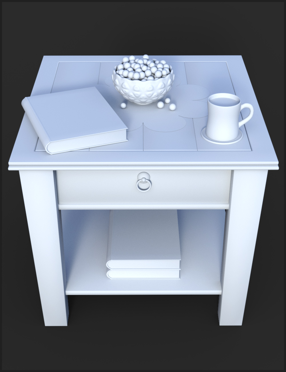 Decorative Side Table and Props by: ARTCollab, 3D Models by Daz 3D