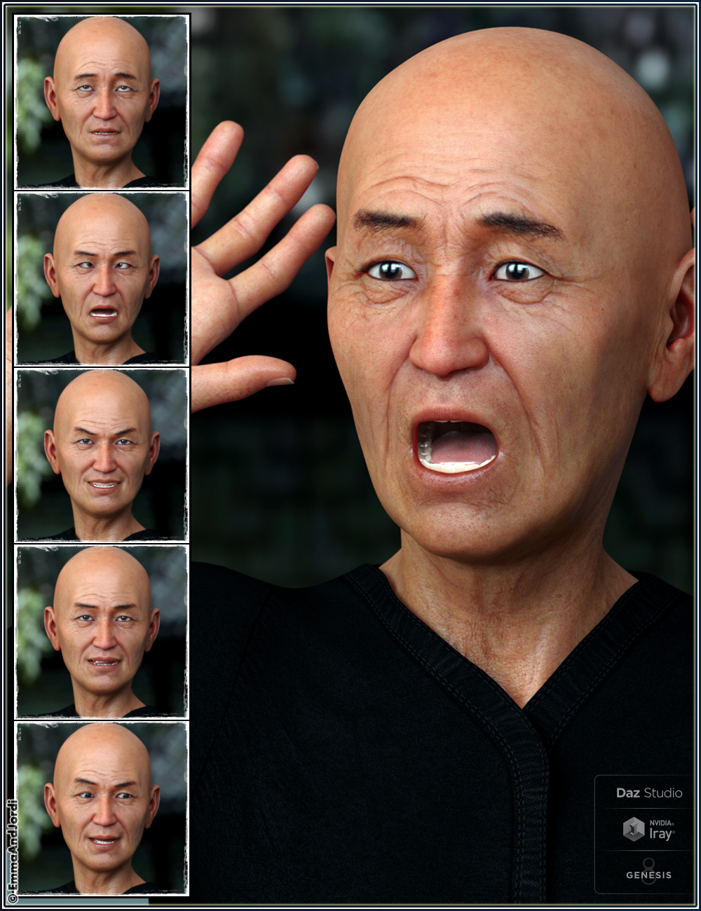 Mixable Expressions for Mr Woo 8 and Genesis 8 Male(s) by: , 3D Models by Daz 3D