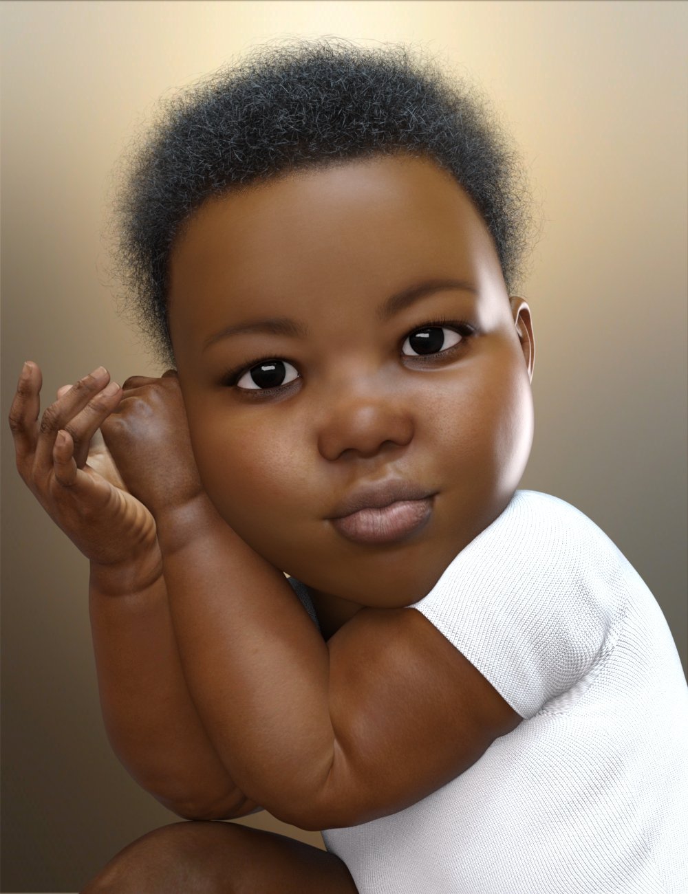 Small World Baby Locks Hair for Genesis 3 and 8 by: RedzStudio, 3D Models by Daz 3D