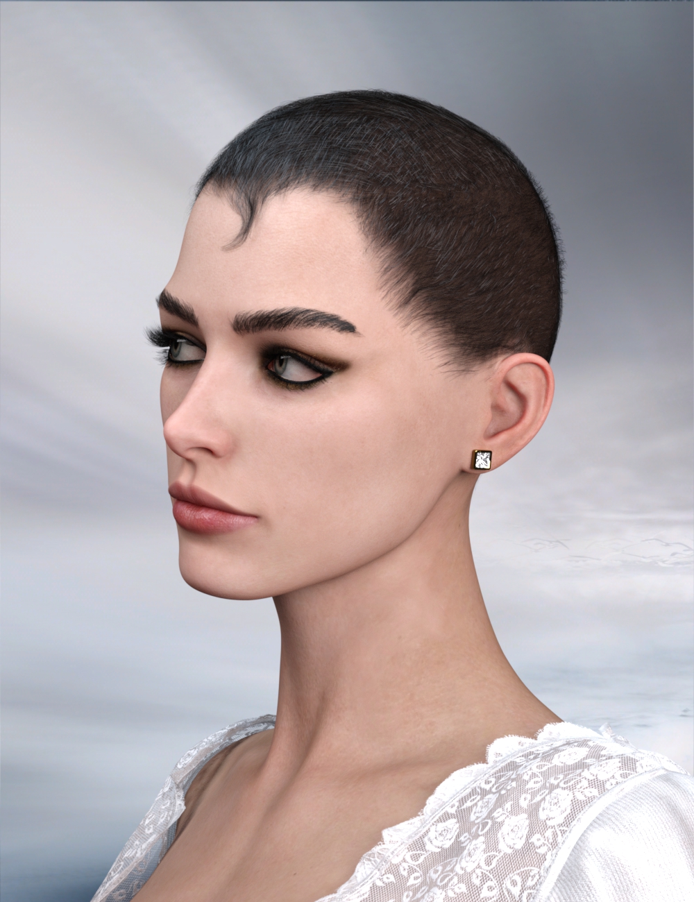 Small World Baby Locks Hair for Genesis 3 and 8 by: RedzStudio, 3D Models by Daz 3D