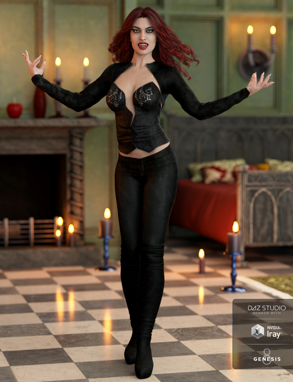 Inferno Outfit for Genesis 8 Female(s) by: 4blueyes, 3D Models by Daz 3D