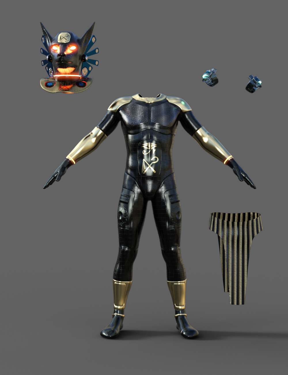 Scifi Egyptian Outfit For Genesis 8 Male | Daz 3D