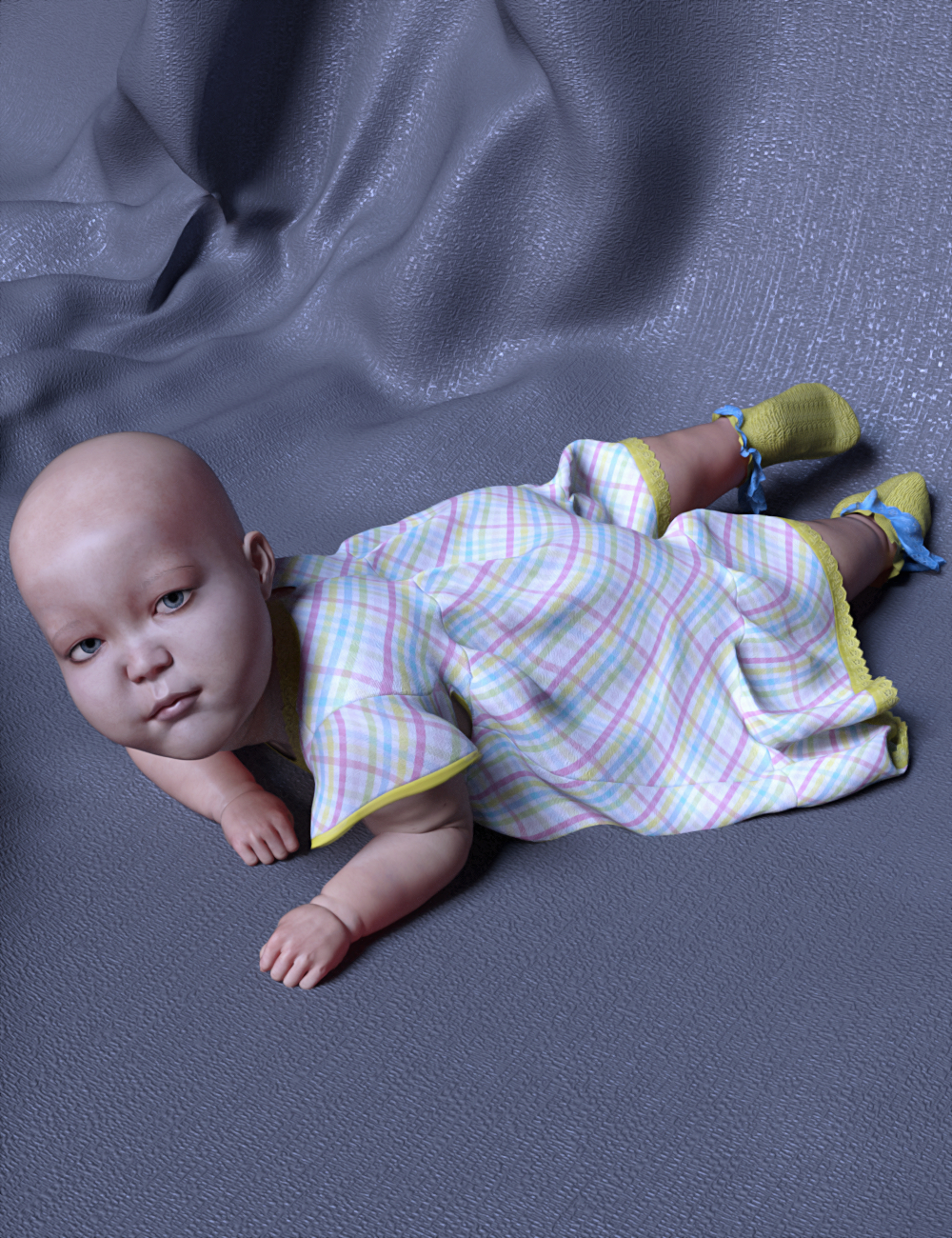 dForce Baby Love Outfit for Caryn and Genesis 8 Female(s) by: Leviathan, 3D Models by Daz 3D