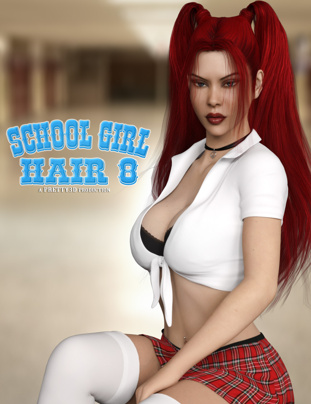 School Girl Hair for Genesis 8 Female(s) by: Pretty3D, 3D Models by Daz 3D