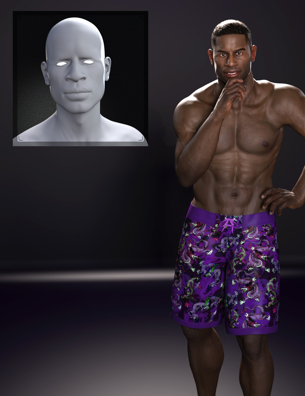 M3D HD Hero Shapes for Michael 8 by: Male-M3dia, 3D Models by Daz 3D