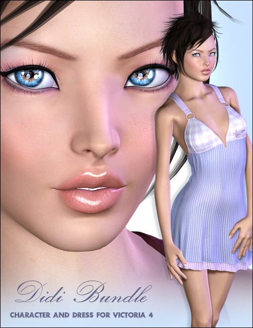 Didi V4 Bundle - Character and Dress for Victoria 4 by: 4blueyesLiquid Rust, 3D Models by Daz 3D