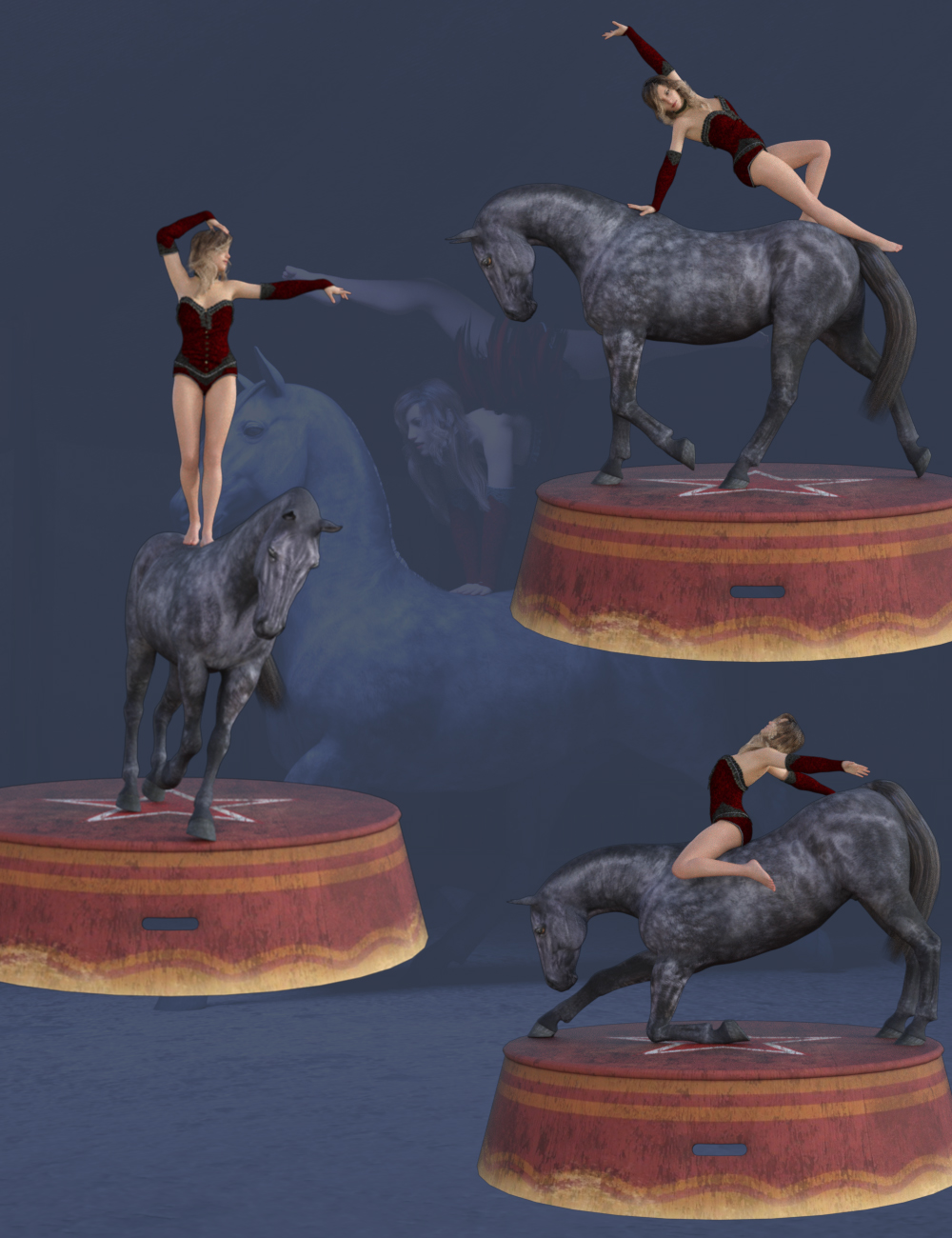 Equilibrium Poses for Genesis 8 Female and Daz Horse 2 by: Ensary, 3D Models by Daz 3D