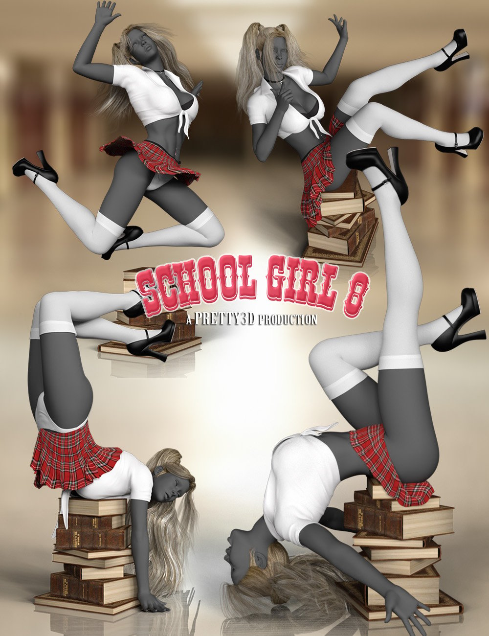 School Girl Costume Set for Genesis 8 Female(s) by: Pretty3D, 3D Models by Daz 3D